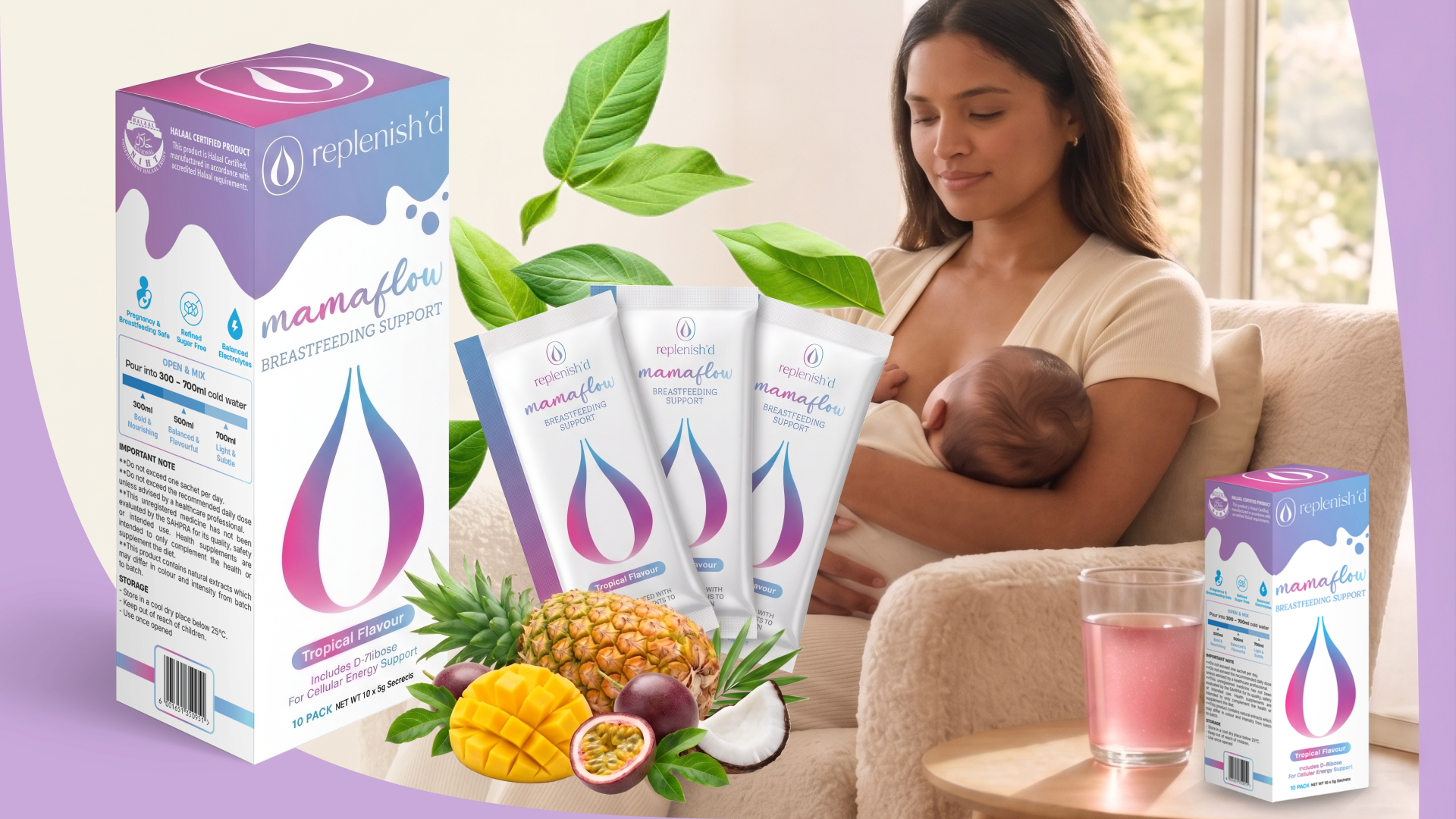 Breastfeeding support drink for hydration and milk supply